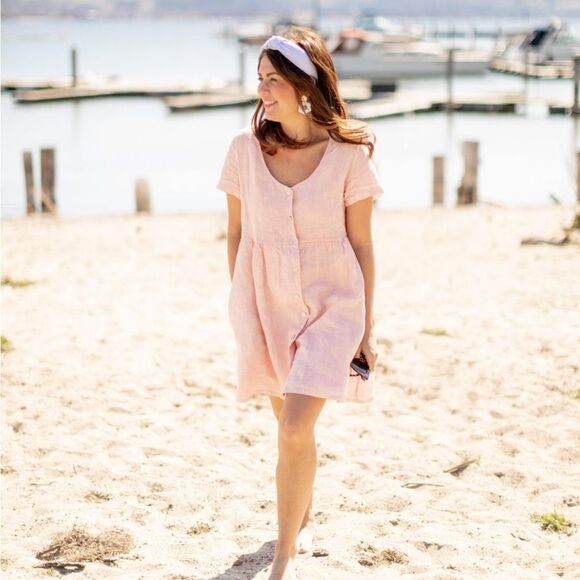 Jillian Harris X Priv Dresses & Skirts - Jillian Harris X Priv Pink Hamptons Linen Dress Size Small